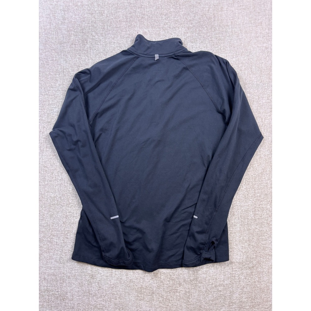 Nike Running Womens Dri-FIT 1/4 Zip Pullover Black Medium Reflective Thumbholes - Picture 6 of 8